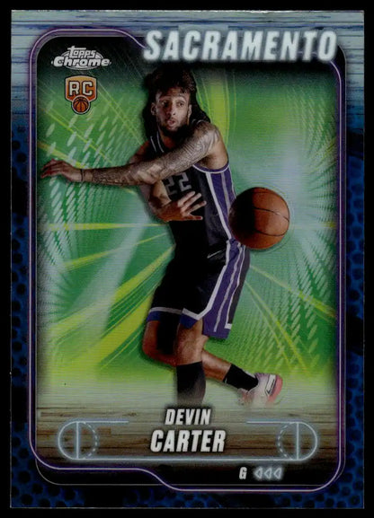 2024-25 Topps Chrome - Devin Carter Blue Basketball Refractor - Basketball #134