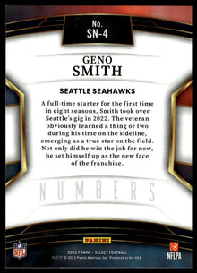 2022 Panini Select - Geno Smith Select Numbers - Football #SN-4
