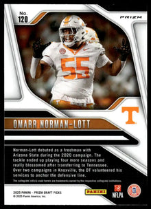 2025 Prizm Draft Picks - Omarr Norman-Lott Prizms Gold Ice - Football #120