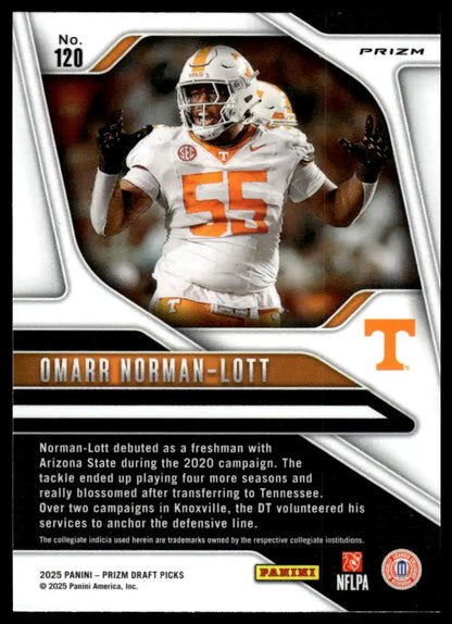 2025 Prizm Draft Picks - Omarr Norman-Lott Prizms Gold Ice - Football #120