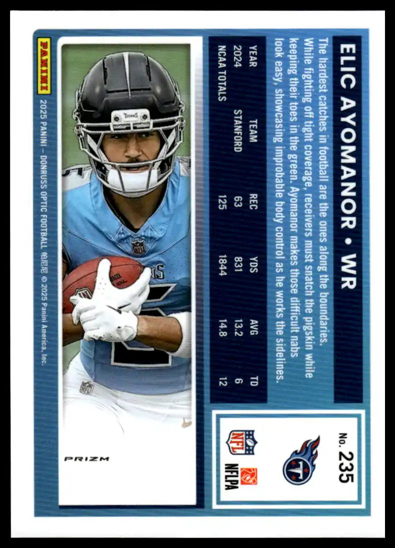 2025 Donruss Optic - Elic Ayomanor Purple Shock - Football #235
