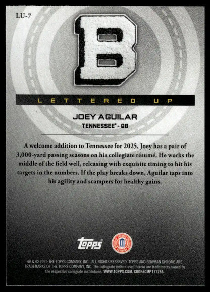 2025 Bowman University Chrome - Joey Aguilar Lettered Up - Football #LU-7