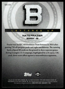 2025 Bowman University Chrome - Nate Frazier Lettered Up - Football #LU-11