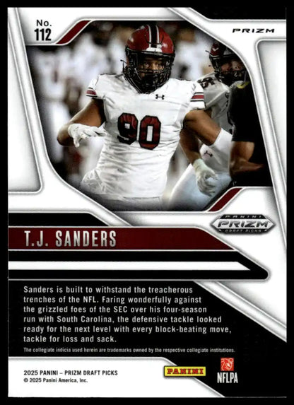2025 Panini Prizm Draft Picks - T.J. Sanders Prizms Gold Ice - Football #112