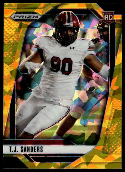 2025 Panini Prizm Draft Picks - T.J. Sanders Prizms Gold Ice - Football #112