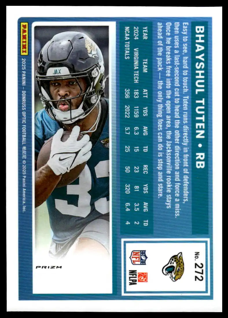 2025 Donruss Optic - Bhayshul Tuten Blue Hyper - Football #272