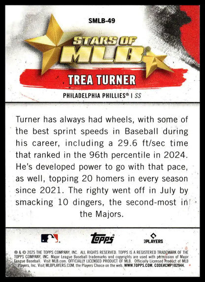 2025 Topps - Trea Turner Stars of MLB - Baseball #SMLB-49