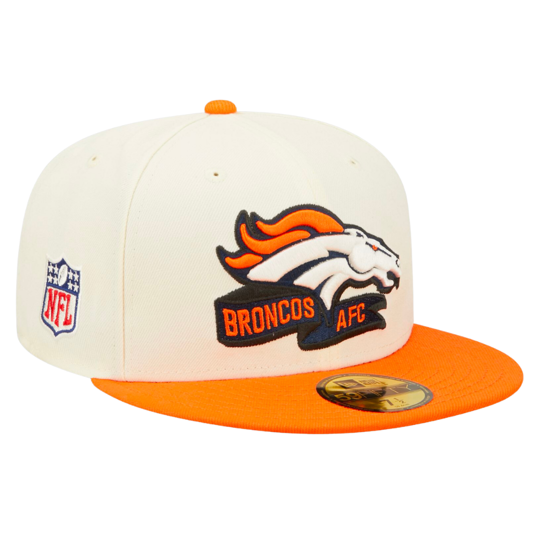 Denver Broncos Cream/Orange 2022 Sideline 59FIFTY Fitted Hat