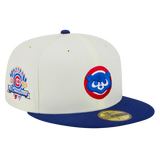 Chicago Cubs Retro 1990 All-Star Game Patch New Era Stone/Royal 59FIFTY Fitted Hat