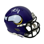 
Aaron Jones Minnesota Vikings Autographed Mini Speed Helmet - Beckett COA — Front