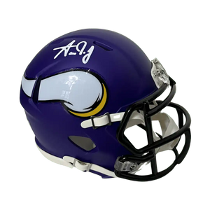 Aaron Jones Minnesota Vikings Autographed Mini Speed Helmet - Beckett COA