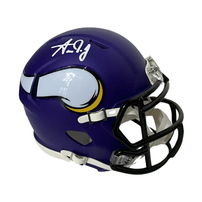 Aaron Jones Minnesota Vikings Autographed Mini Speed Helmet - Beckett COA