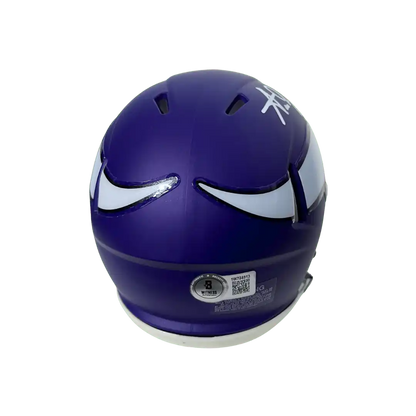 Aaron Jones Minnesota Vikings Autographed Mini Speed Helmet - Beckett COA