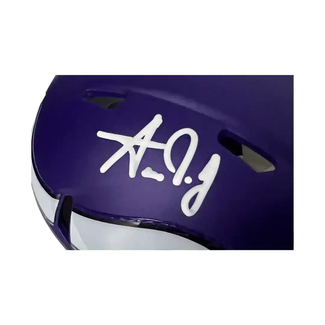 Aaron Jones Minnesota Vikings Autographed Mini Speed Helmet - Beckett COA
