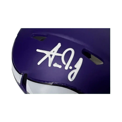 Aaron Jones Minnesota Vikings Autographed Mini Speed Helmet - Beckett COA