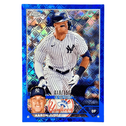 Aaron Judge 2023 Topps Chrome Blue Logofractor #d/150 #62