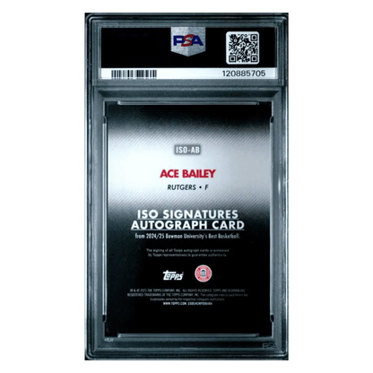 Ace Bailey PSA 9 2024 Topps Bowman University Best ISO Signature Geometric Card #ISOAB