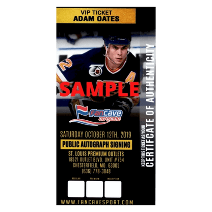 Adam Oates St Louis Blues Autographed Logo Puck - Fan Cave COA