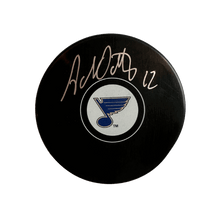 Adam Oates St Louis Blues Autographed Logo Puck - Fan Cave COA
