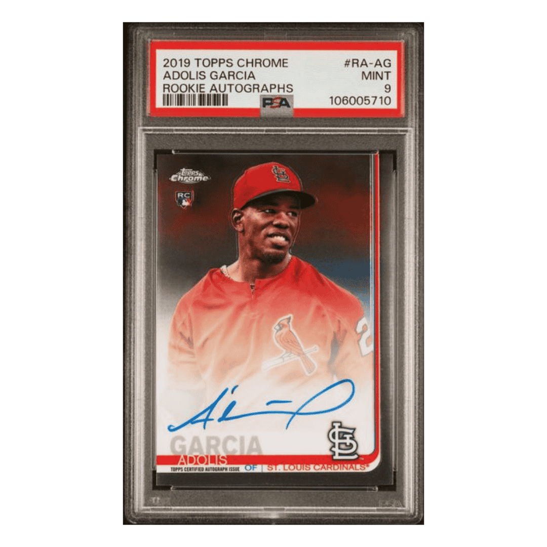 Adolis Garcia PSA 9 2019 Topps Chrome Rookie Autographs Rookie RC Card #RA-AG