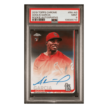Adolis Garcia PSA 9 2019 Topps Chrome Rookie Autographs Rookie RC Card #RA-AG