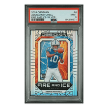 Adonai Mitchell PSA 9 2024 Panini Obsidian Fire and Ice Silver Rookie RC #d/ 99 Card #4
