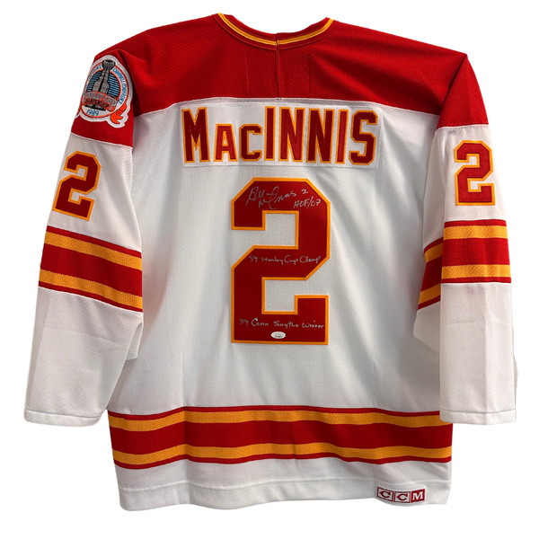 Autograph Warehouse 270239 Al MacInnis Autographed 8 x 10 in. Photo -  Calgary Flames - Special Edition jersey number Matted & Framed