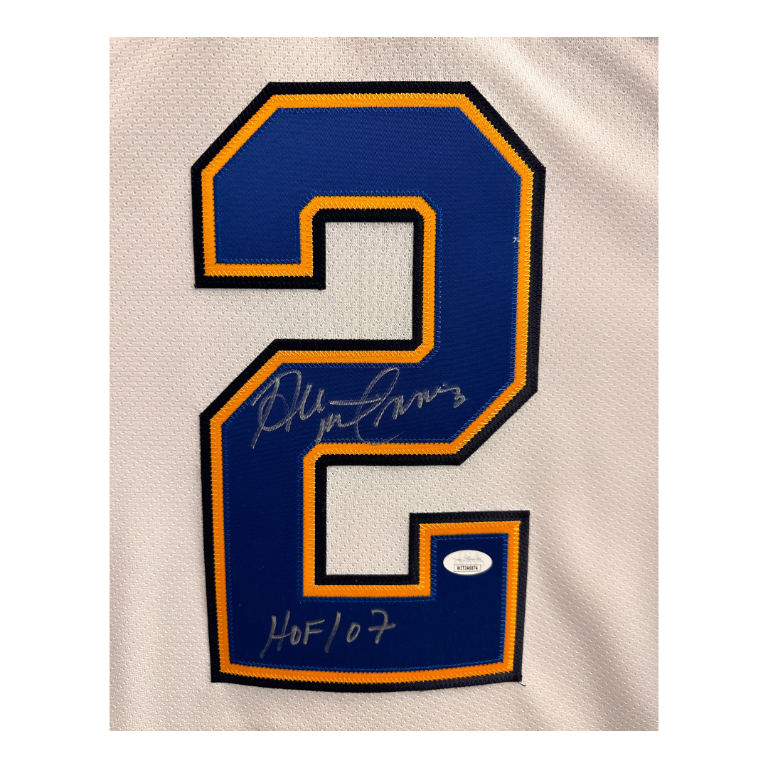 Al MacInnis St Louis Blues Autographed CCM Away Jersey with Inscription  Size M