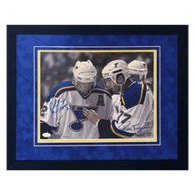 Al MacInnis & Pierre Turgeon St Louis Blues Dual Autographed Framed 11x14 Photo - JSA COA