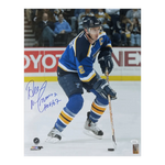 
Al MacInnis St Louis Blues Autographed 16x20 Photo w/ "HOF 07" Inscription - JSA COA — Front