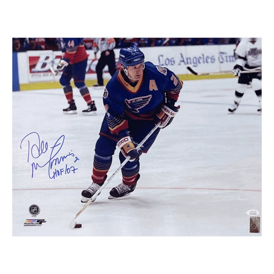 Al MacInnis St Louis Blues Autographed 16x20 Photo w/ "HOF 07" Inscription - JSA COA