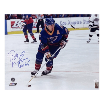 Al MacInnis St Louis Blues Autographed 16x20 Photo w/ "HOF 07" Inscription - JSA COA