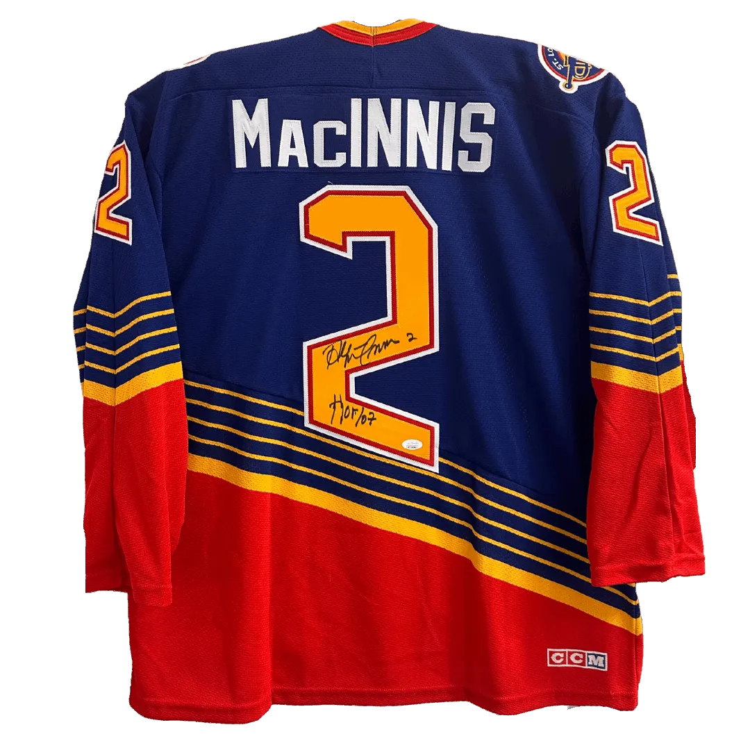 Al MacInnis St Louis Blues Autographed Blue CCM 90's Jersey with Inscription - JSA COA