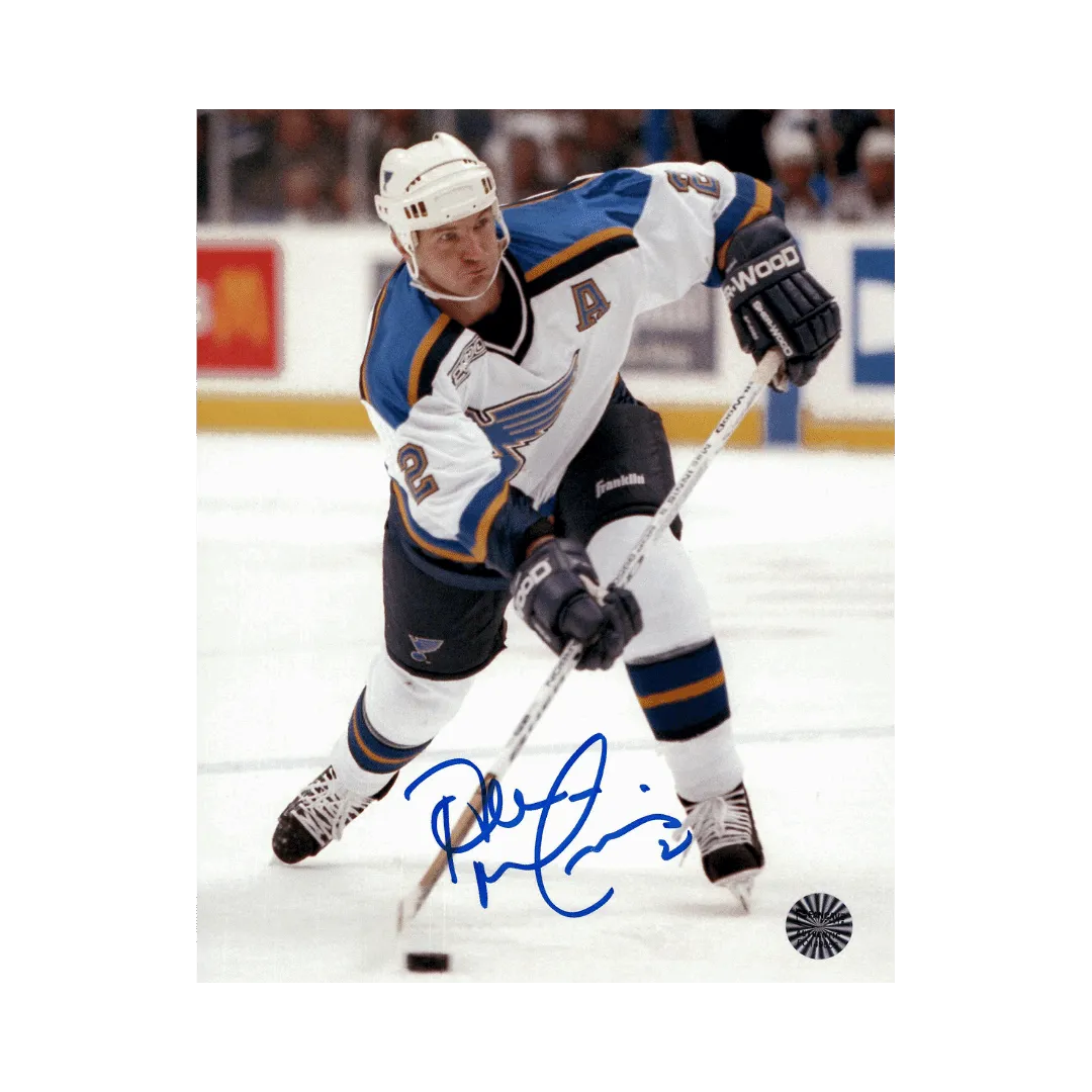 Al MacInnis St Louis Blues Autographed Shooting 8x10 Photo - Fan Cave COA