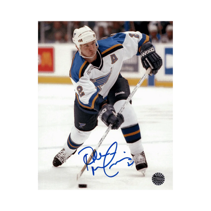 Al MacInnis St Louis Blues Autographed Shooting 8x10 Photo - Fan Cave COA
