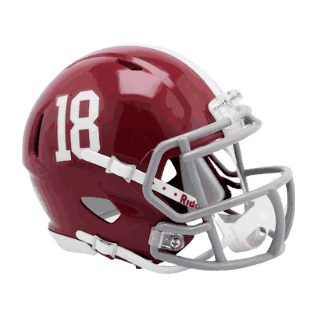 Alabama Crimson Tide #18 Speed Riddell Mini Football Helmet