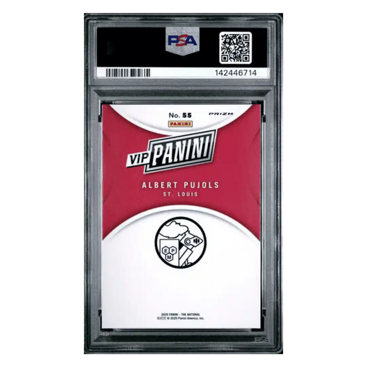 Albert Pujols PSA 10 2025 Panini National Sports Collectors Convention VIP Gold Panini Card #55