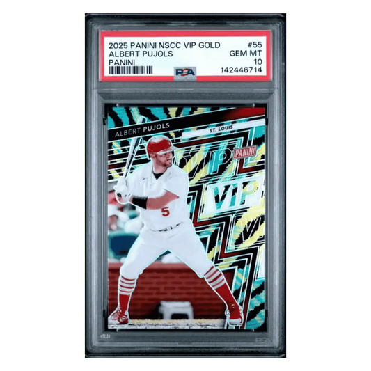 Albert Pujols PSA 10 2025 Panini National Sports Collectors Convention VIP Gold Panini Card #55
