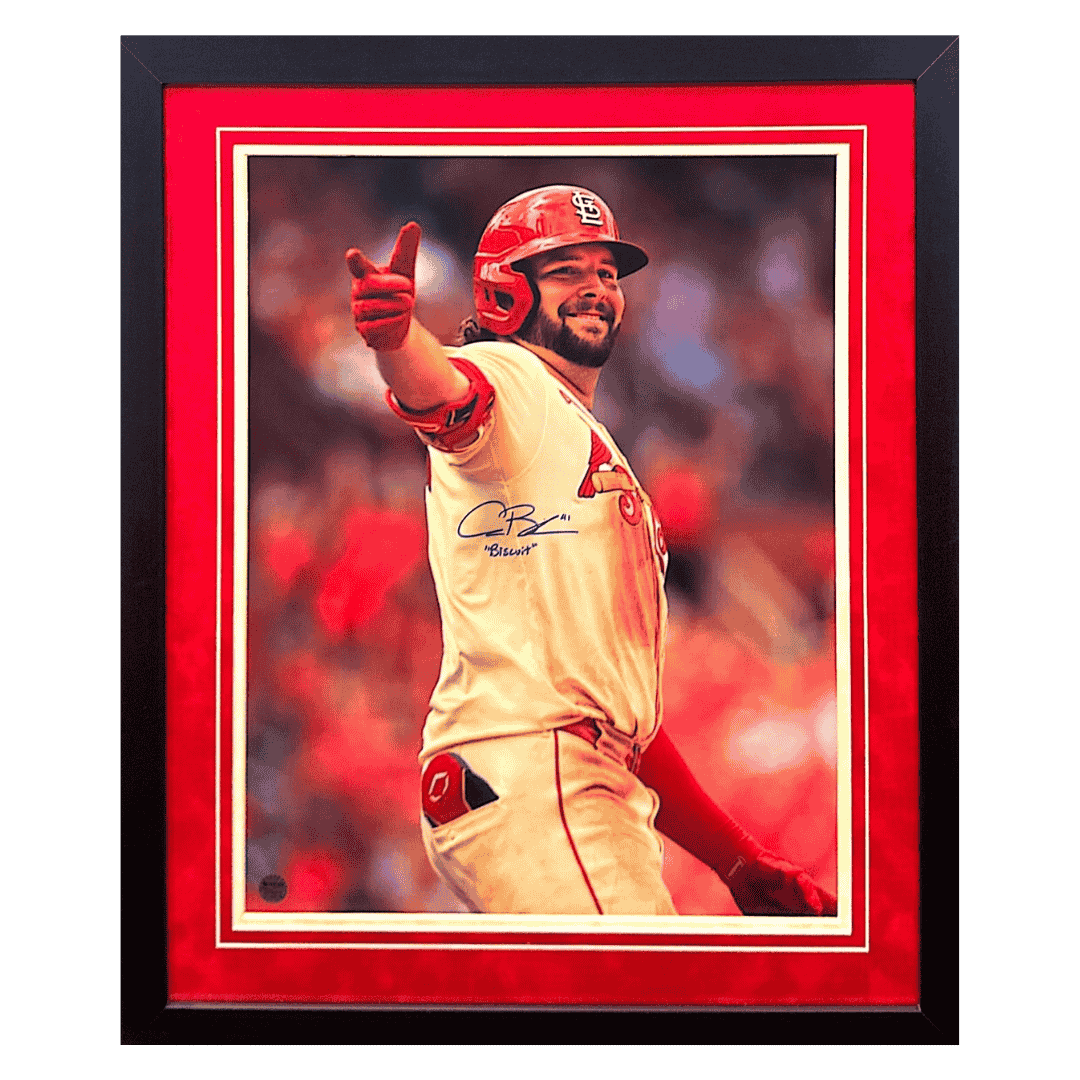 Alec Burleson St Louis Cardinals Autographed Framed 16x20 with Inscription - Fan Cave COA