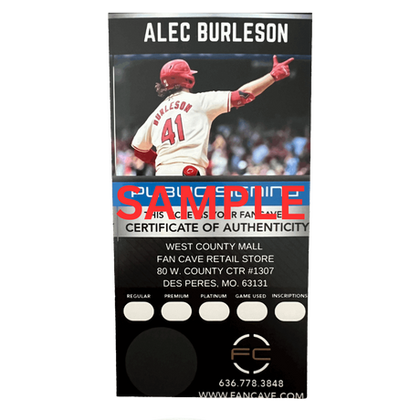 Alec Burleson St Louis Cardinals Autographed Hitting Photo - Fan Cave COA