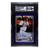 Alec Burleson SGC 10 2020 Bowman Chrome Draft Autographed Purple Refractor #D 65/250 Rookie RC Card #CDA-AB