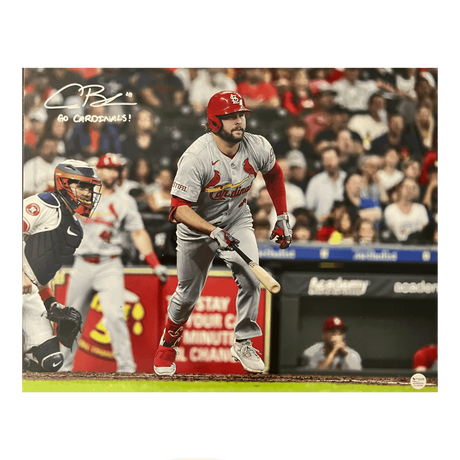 Alec Burleson St Louis Cardinals Autographed 16x20 Photo with "Go Cardinals" Inscription- Fan Cave COA