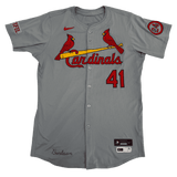 Alec Burleson St Louis Cardinals Autographed Game Used Away Jersey w/ Inscription - JSA COA