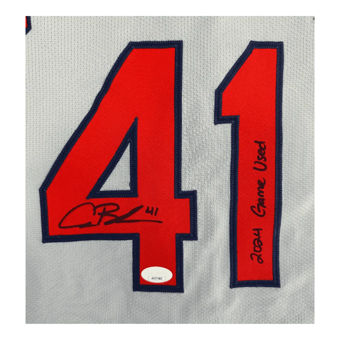 Alec Burleson St Louis Cardinals Autographed 2024 Game Used Away Jersey w/ Inscription - JSA COA