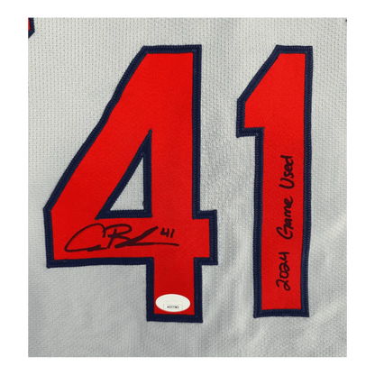 Alec Burleson St Louis Cardinals Autographed 2024 Game Used Away Jersey w/ Inscription - JSA COA