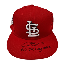 Alec Burleson St Louis Cardinals Autographed 2024 Game Used Jackie Robinson Day Hat w/ Inscription - JSA / MLB COA