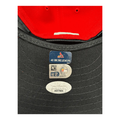 Alec Burleson St Louis Cardinals Autographed 2024 Game Used Jackie Robinson Day Hat w/ Inscription - JSA / MLB COA