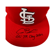 Alec Burleson St Louis Cardinals Autographed 2024 Game Used Jackie Robinson Day Hat w/ Inscription - JSA / MLB COA