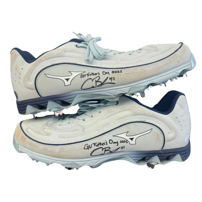 Alec Burleson St Louis Cardinals Autographed 2025 Game Used Fathers Day Cleats w/ Inscription - JSA COA