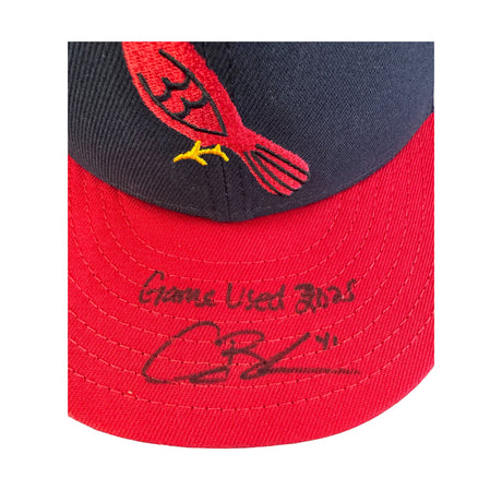 Alec Burleson St Louis Cardinals Autographed 2025 Game Used Hall Of Fame Hat w/ Inscription - JSA COA
